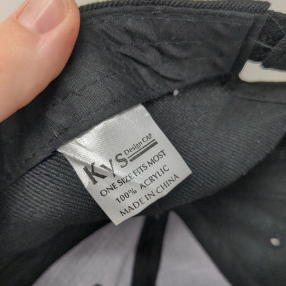 Korea Veteran Strapback Hat Black OSFM Adjustable Embroidered Vented Holes