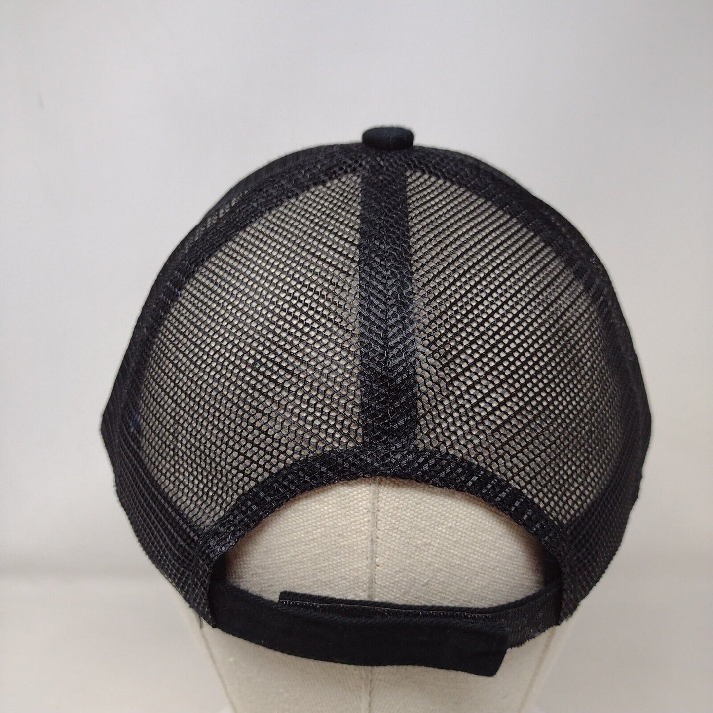 Port Authority Strapback Trucker Hat Black One Size Adjustable Mesh Back 6 Panel