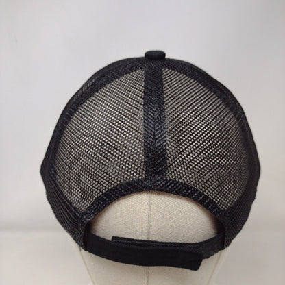 Port Authority Strapback Trucker Hat Black One Size Adjustable Mesh Back 6 Panel