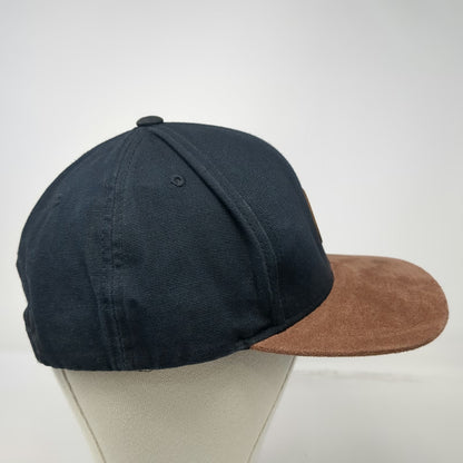 Volcom Snapback Hat Black Brown One Size Logo Patch Flat Brim Cotton Blend