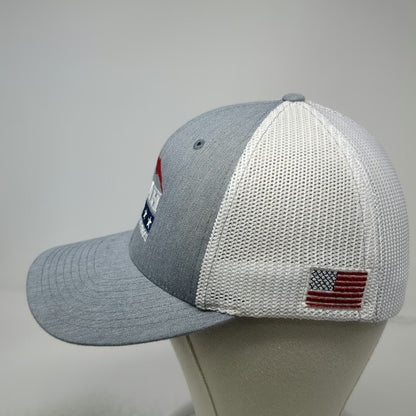 Richardson Baseball Cap Gray White Red M Mesh Flexfit High Mountain Heroes Hat