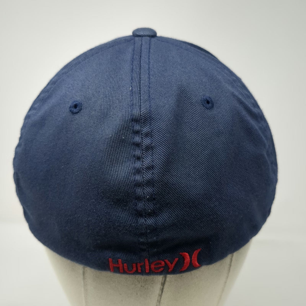 Hurley Baseball Cap Blue XL Fitted Flexfit Stretch Gradient Square Logo Hat