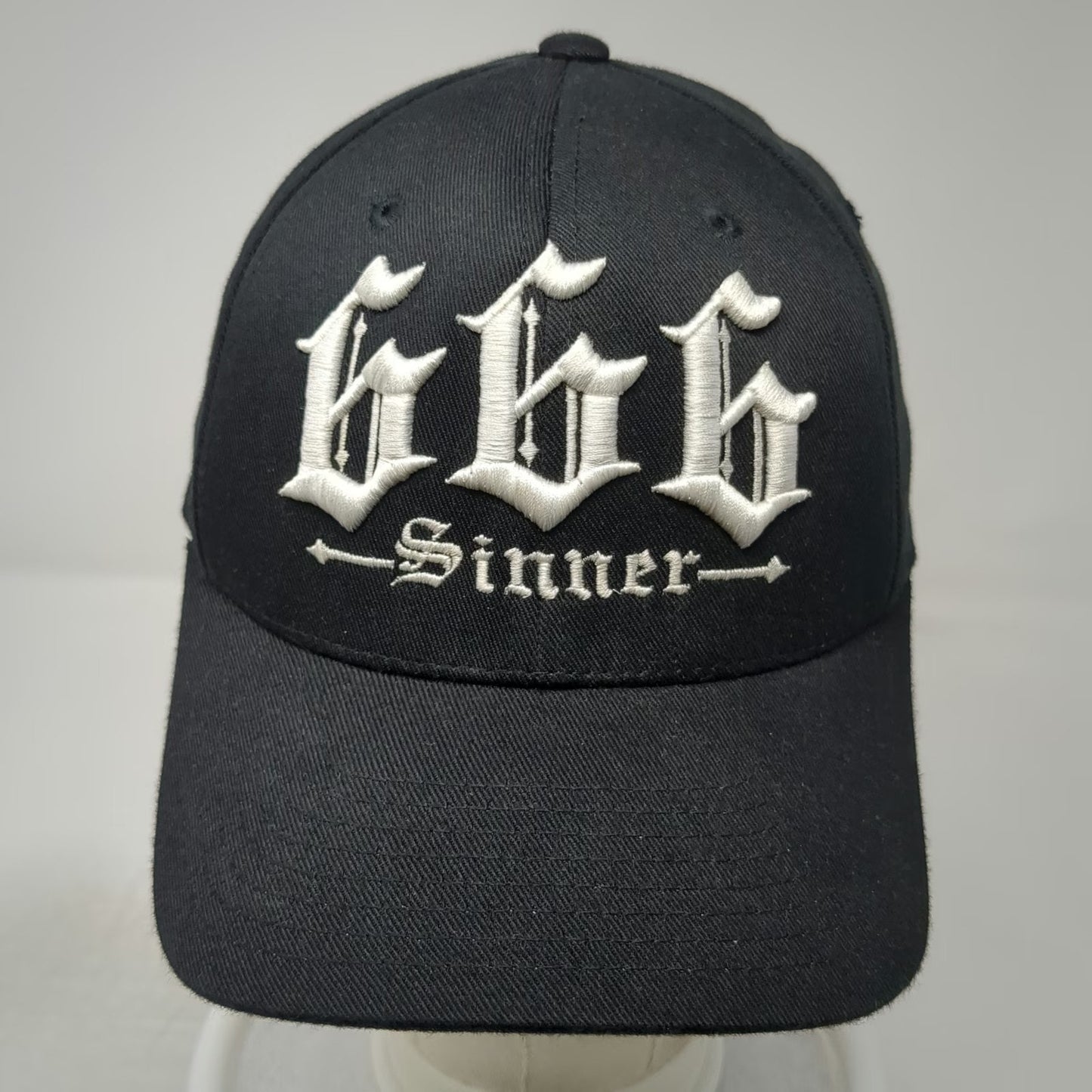 Flexfit Baseball Cap Black M 666 Sinner Red Devil Embroidered Graphic hat
