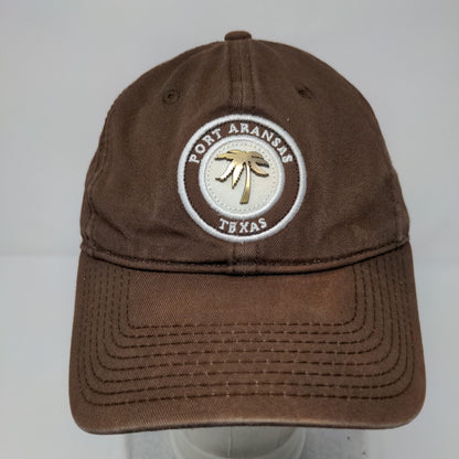 Port Aransas Texas Slideback Hat Brown OSFM Adjustable Triangle