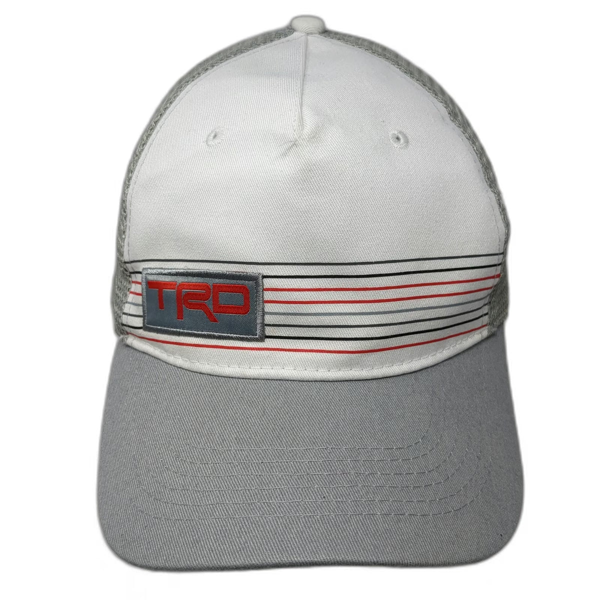 Head to Toe 5 Panel White One Size Trucker Hat TRD Racing Logo Mesh Back Patch
