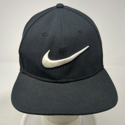 Nike Snapback Black One Size Pro Embroidered Swoosh Green Underbrim 6 Panel Hat