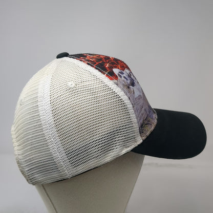 Captivating Headwear Trucker Hat Black White OSFM Mount Rushmore Eagle Patriotic