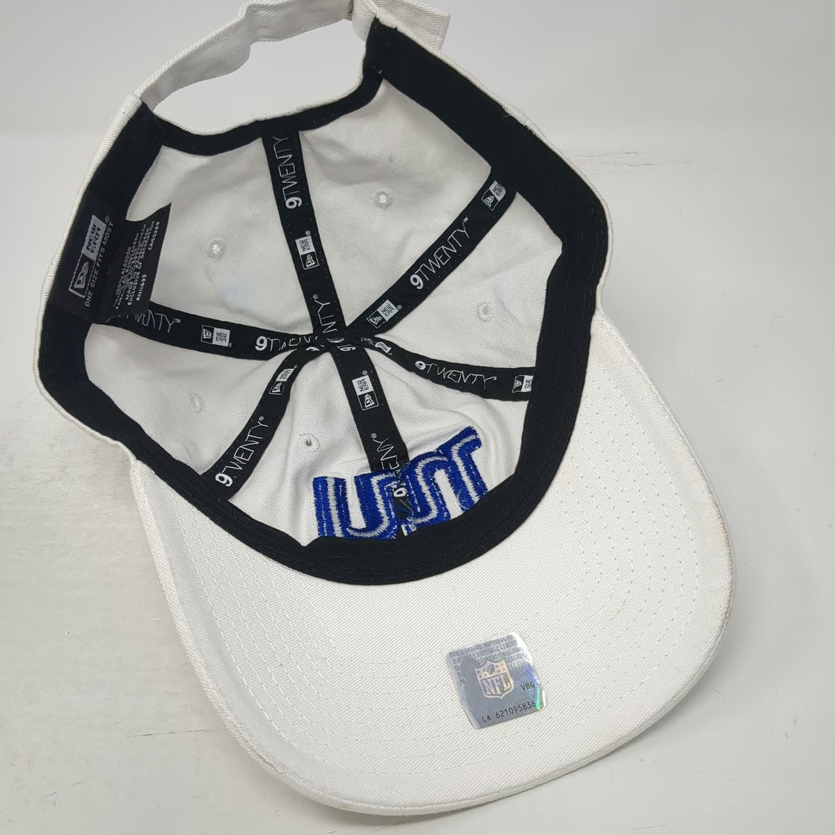New York Giants NFL New Era Cap White One Size Adjustable Embroidered 9TWENTY