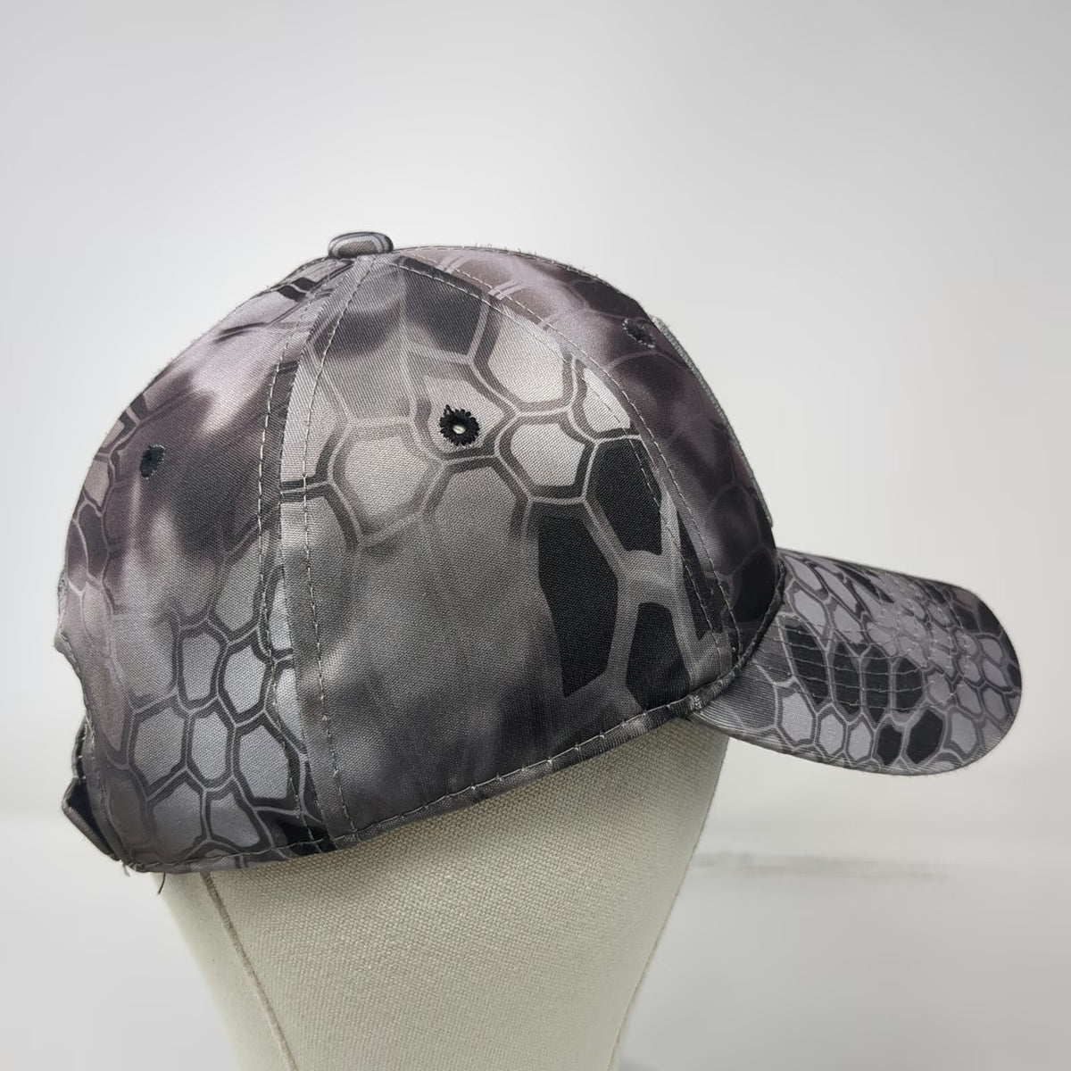 Kryptek Baseball Cap Gray One Size Camo Typhon Spartan Patch Strapback hat