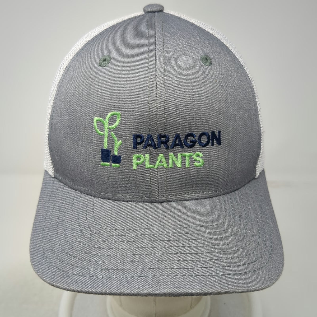 Allcaps Paragon Plants Trucker Hat Gray One Size Mesh Back Snapback Logo
