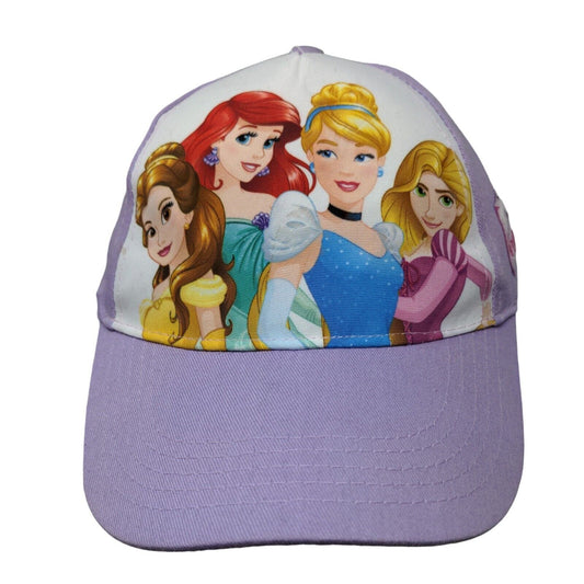 Disney Princess Girl's Strapback Hat Purple OSFM Graphic Belle Rapunzel Ariel