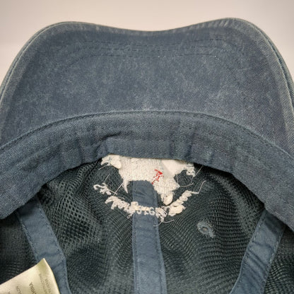 Adams Baseball Cap Blue White Red One Size Leather Strap Scottie Dog School Hat