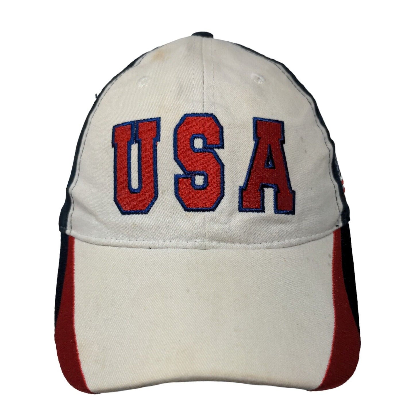 USA Strapback Hat Multicolor OSFM Adjustable Embroidered Patriotic Eagle Crest