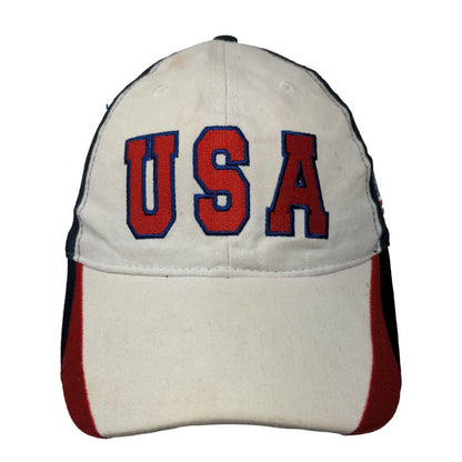 USA Strapback Hat Multicolor OSFM Adjustable Embroidered Patriotic Eagle Crest