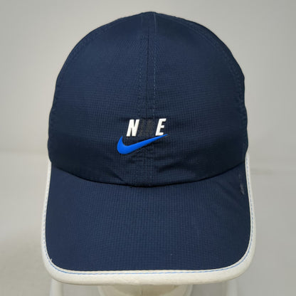 Nike Blue One Size Baseball Cap Hat Piped Brim 3D Logo Navy Strapback