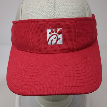 Chick-fil-A Visor Hat Red One Size Adjustable Strapback Logo Restaurant Uniform
