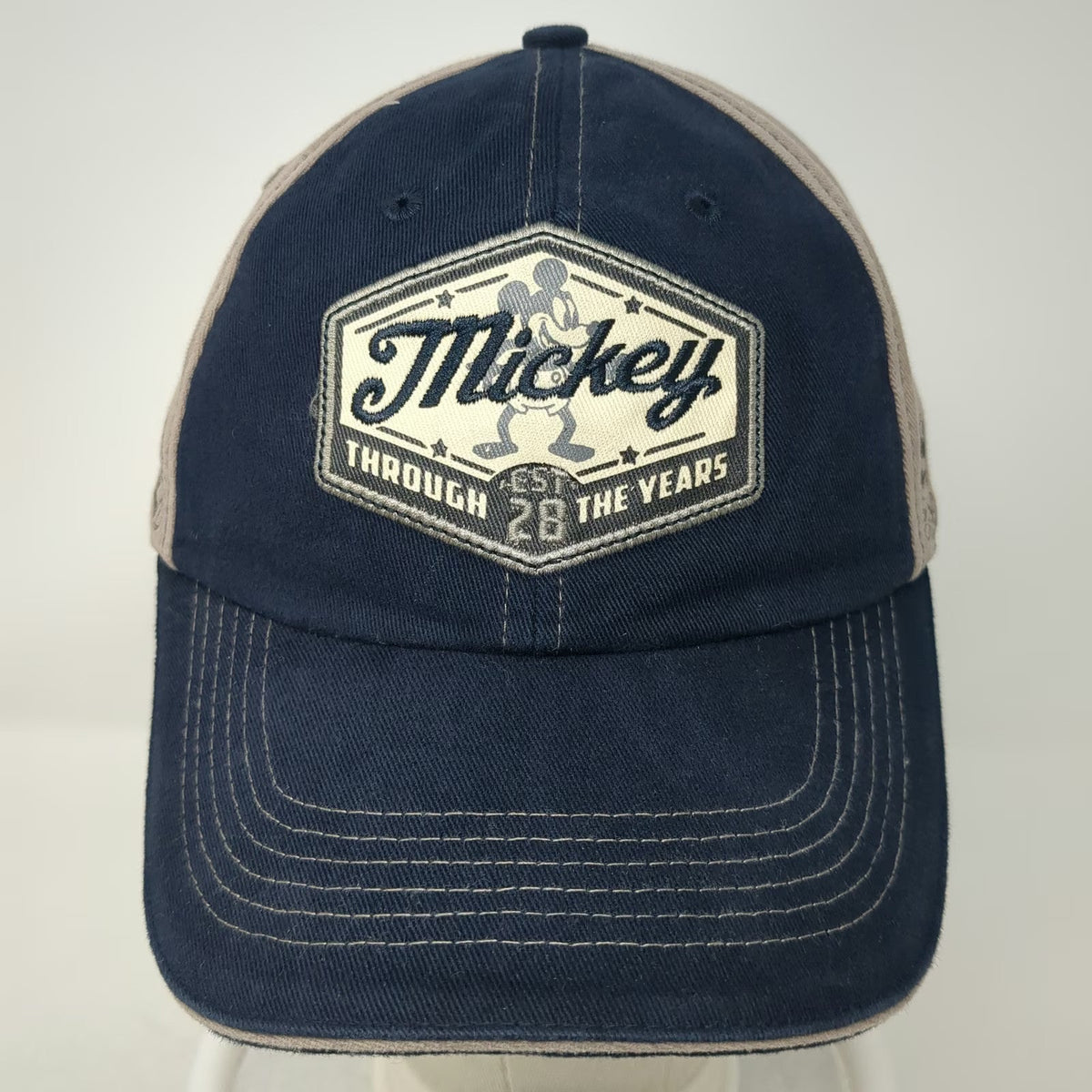 Disney Parks Mickey Mouse Years Blue Beige Baseball Cap One Size Hat Strapback