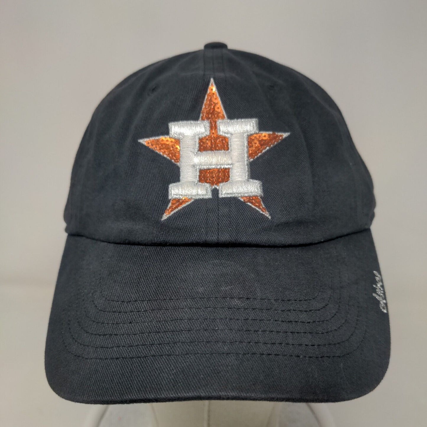 '47 Brand Women's Slideback Hat Blue Houston Astros Embroidered Bling Shiny Logo