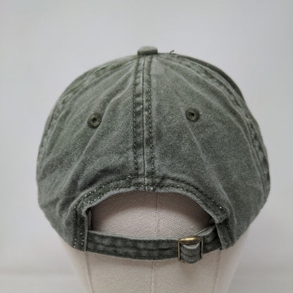 Rose Slideback Hat Green OSFM Embroidered Adjustable Outdoor 6 Panel