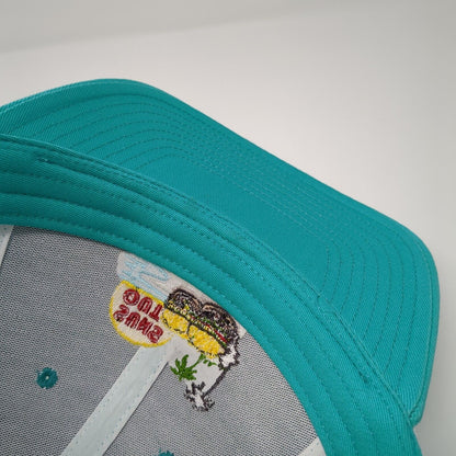 Suns Out Buns Out Snapback Trucker Hat Blue One Size Mesh Back Coal