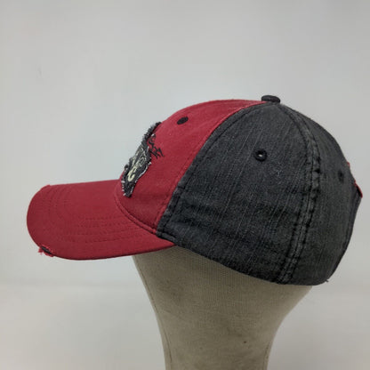 Smoke Men's Strapback Hat Red OSFA Embroidered Patch Logo Cotton Blend