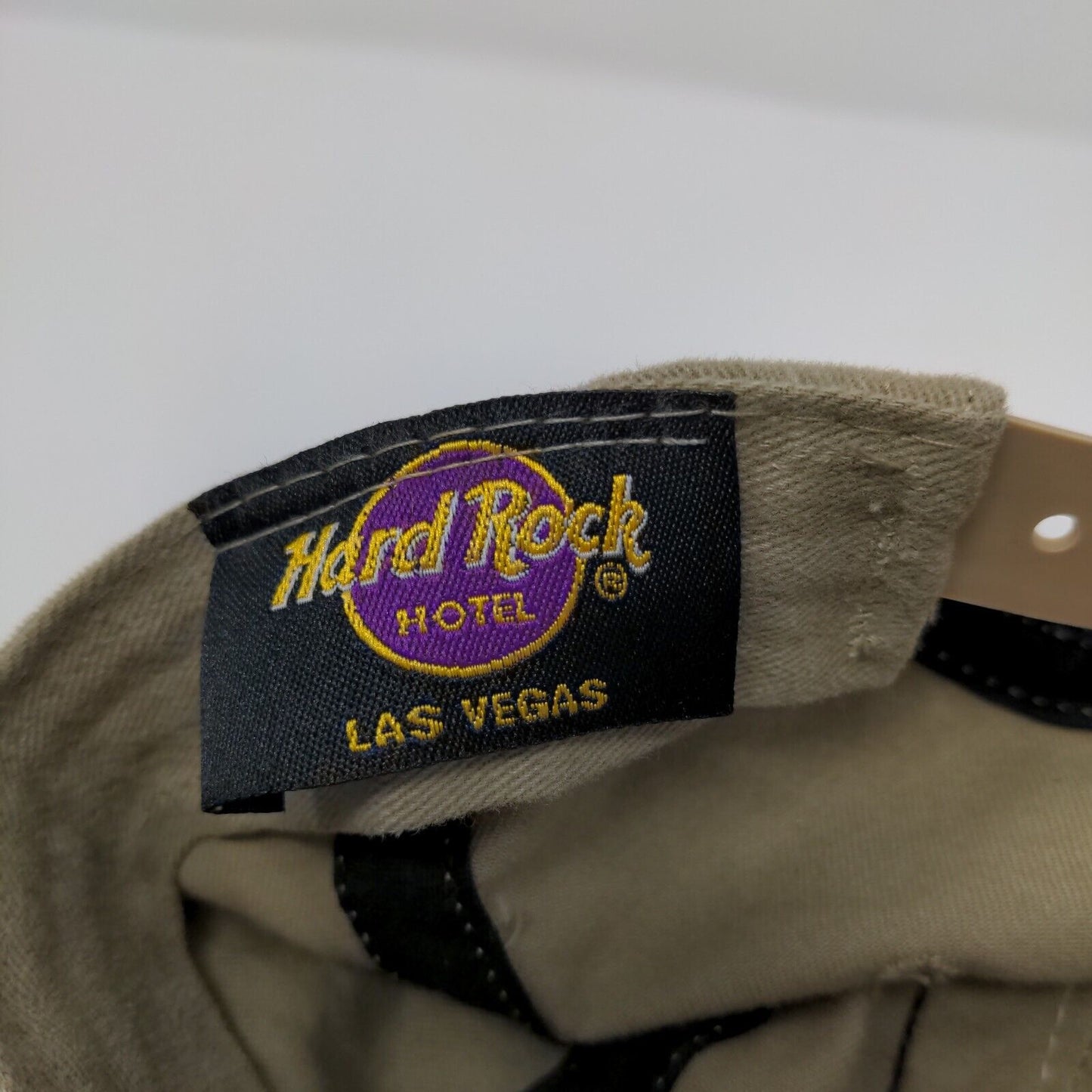 Hard Rock Hotel Las Vegas Snapback Hat Tan OSFA Striped Embroidered