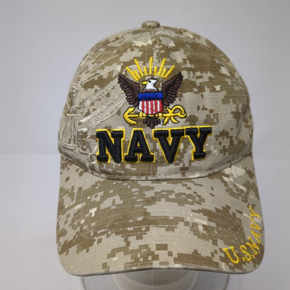 US Navy Eagle Strapback Hat Digital Camo One Size Adjustable Cursedi