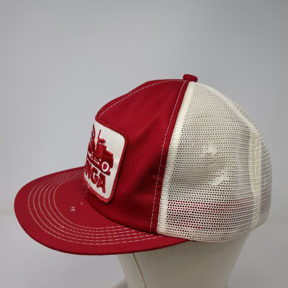 Ozinga Concrete Mixer Truck Red White One Size Trucker Hat Snapback Mesh Cap