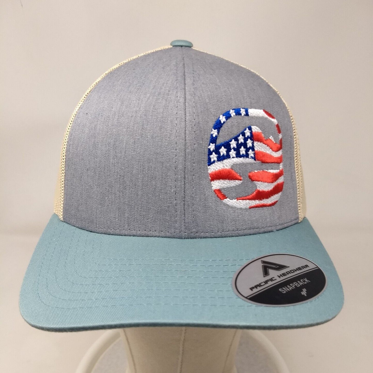 USA Flag Snapback Mesh Back Trucker Hat Multi OSFA Pacific Headwear