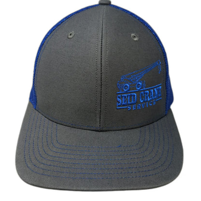 Richardson Trucker Hat Gray Blue One Size Mesh Snapback Seid Crane Service