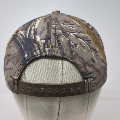 Ducks Unlimited 5 Panel Brown Camo Hat One Size Snapback Made USA Vintage