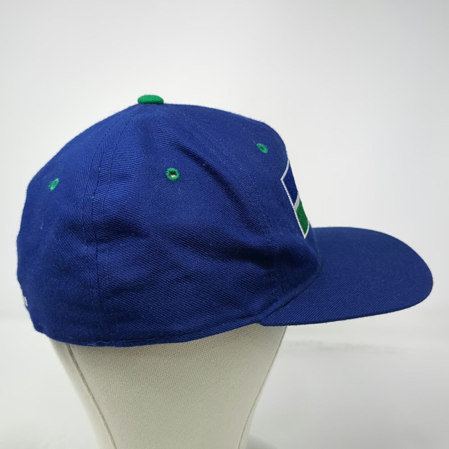 New Era Cap Blue Fitted Green Underbrim NFL Seahawks Logo Hat Vintage Pro Model