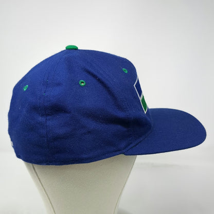 New Era Cap Blue Fitted Green Underbrim NFL Seahawks Logo Hat Vintage Pro Model