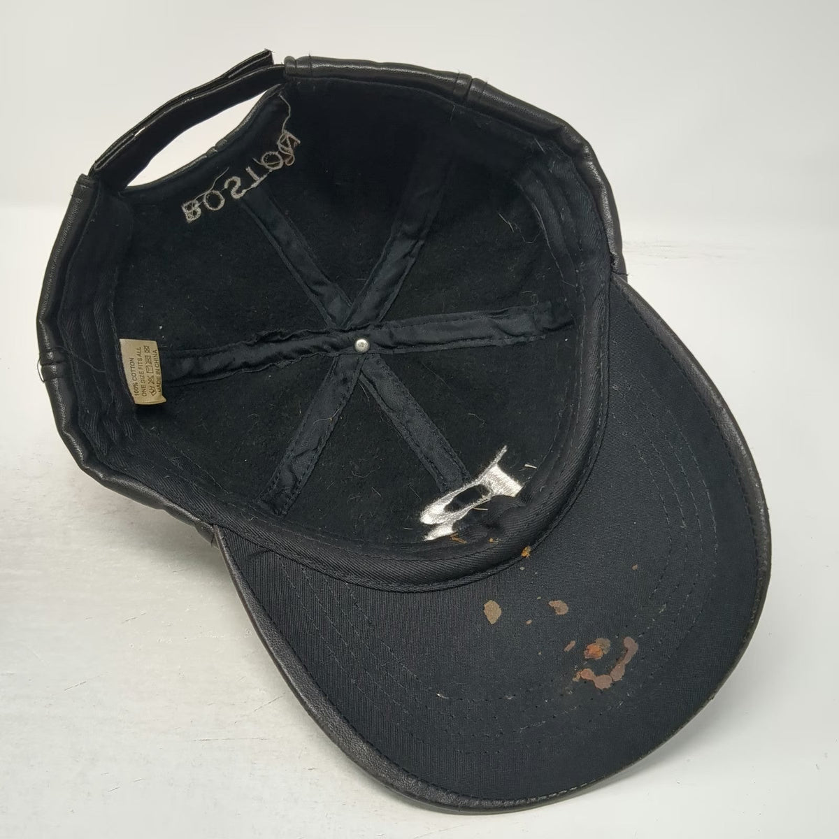 Black Baseball Cap One Size Boston Letter B Embroidered Strapback Hat Souvenir
