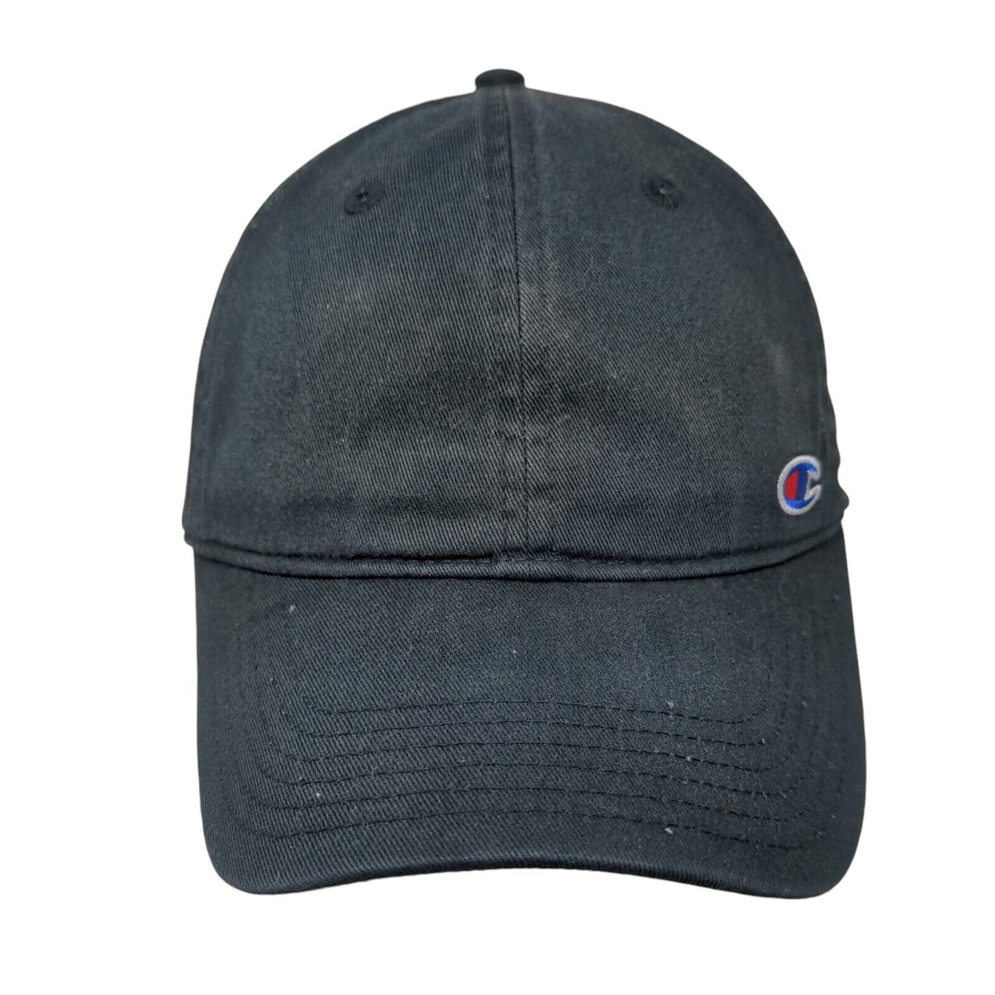Champion C Logo Slideback Hat Solid Black OSFA Adjustable Embroidered
