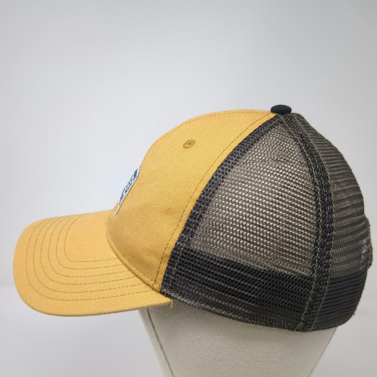 The North Face Trucker Hat Yellow One Size Mesh Back Snapback Patch Outdoor Cap