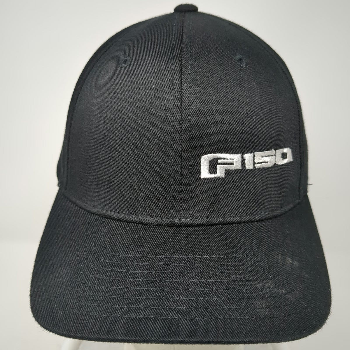 Flexfit F-150 Hat Black XL Baseball Cap Stretch Fitted Structured Silver Logo