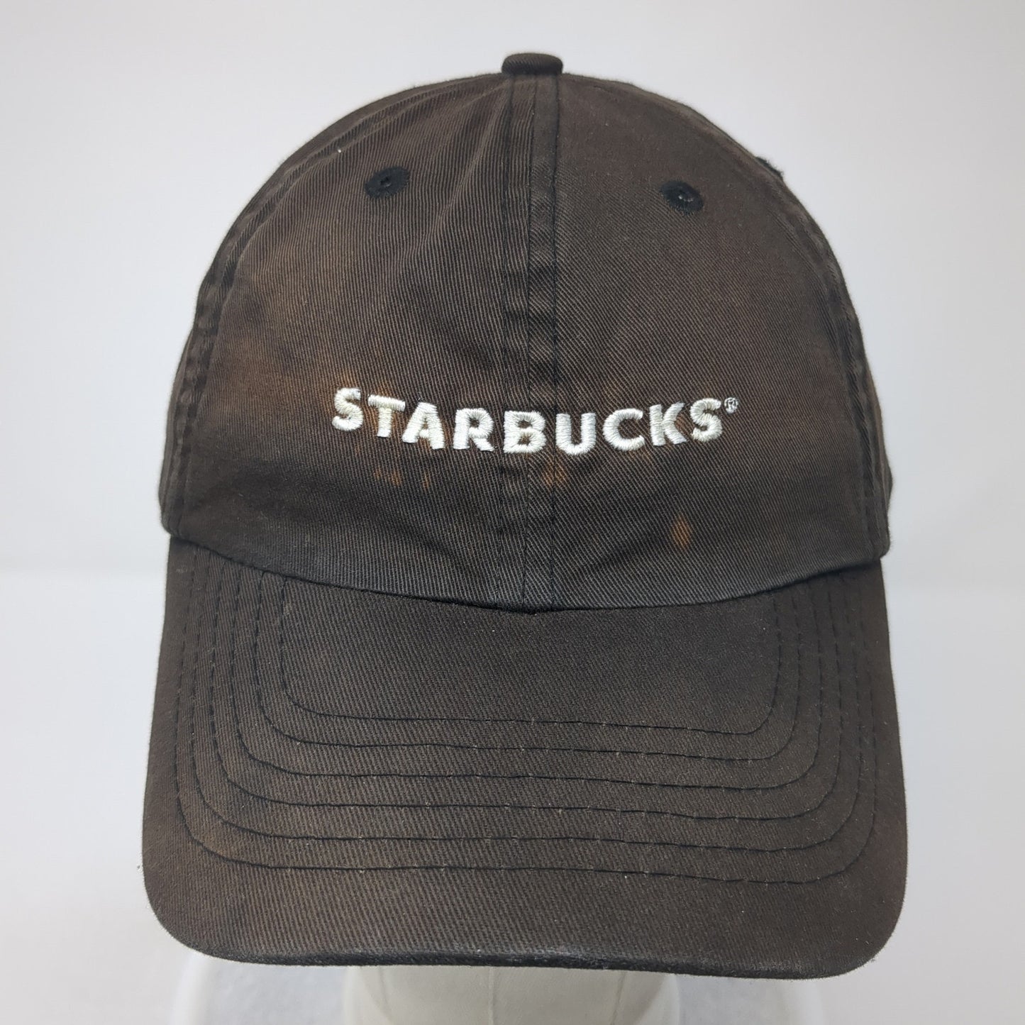 Starbucks Spell Out Strapback Hat Black One Size Adjustable Uniform