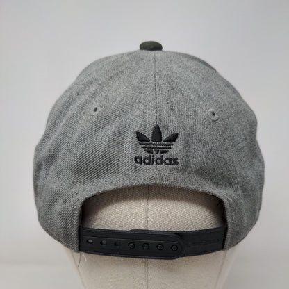 Adidas Trefoil Snapback Hat Gray OSFM Embroidered Colorblock 6 Panel