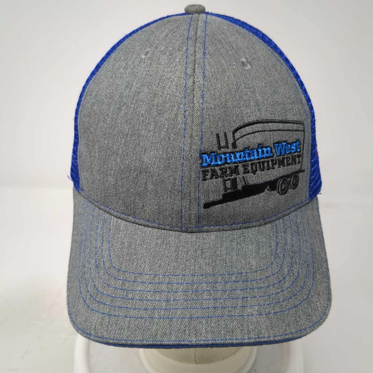 360 Apparel Trucker Hat Gray One Size Mesh Back Snapback American Flag Farm
