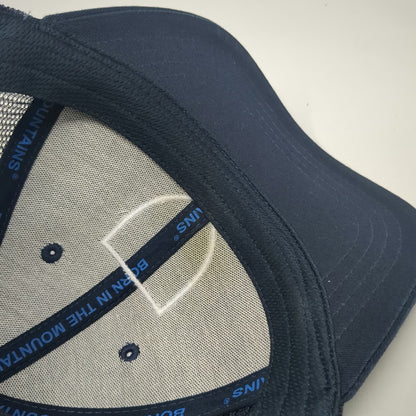 KÜHL Trucker Hat Blue One Size Mountain Shield Patch Mesh Back Snapback Logo