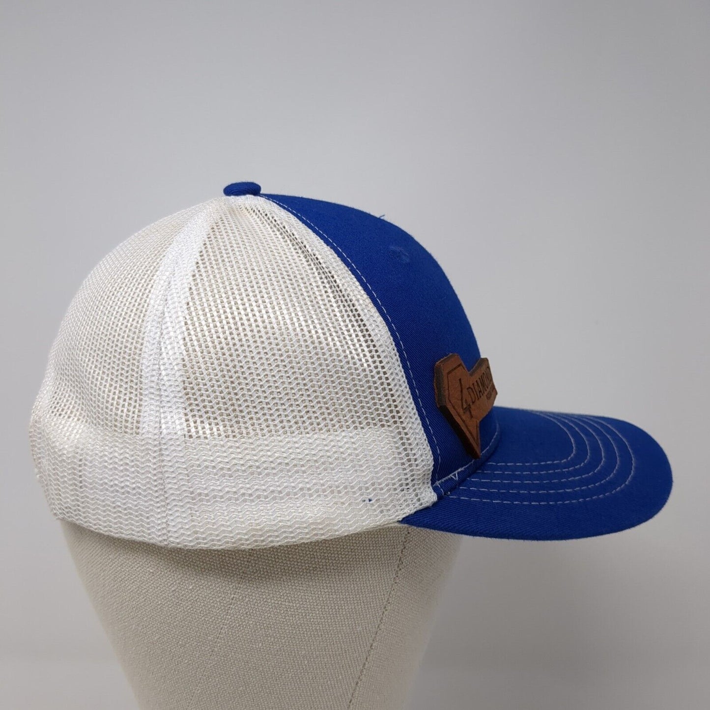 4 Diamond Productions Snapback Trucker Hat Blue Youth One Size Mesh Back