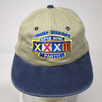 Yupoong Baseball Cap Beige OS Trump Marina Super Bowl XXXII Party Hat Vintage
