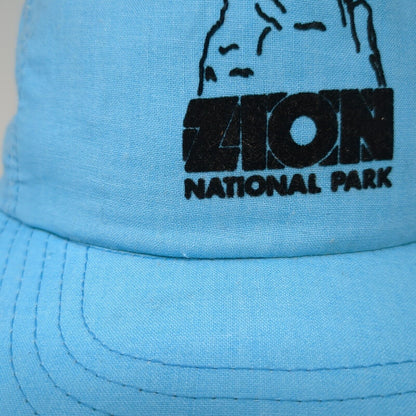 Zion National Park Slideback Hat Blue OSFA Adjustable Leather Strap