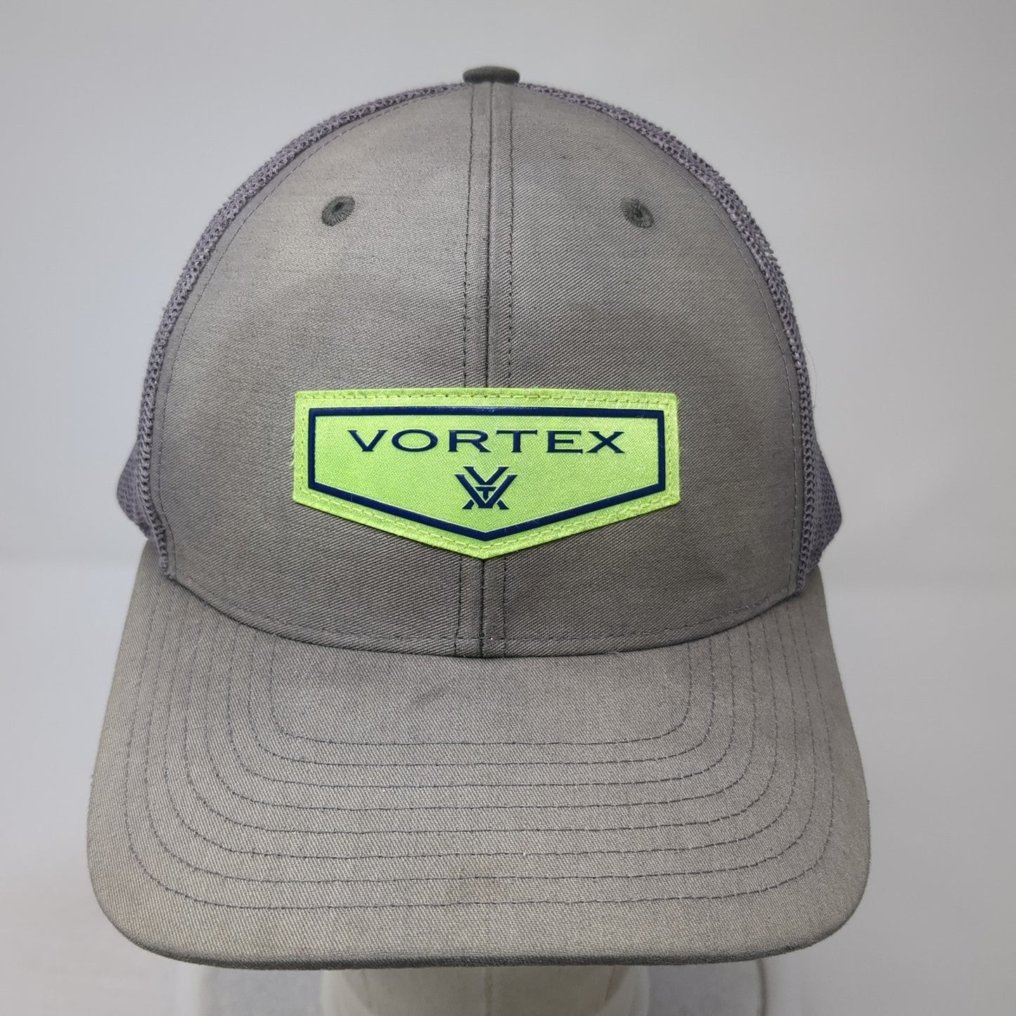 Vortex Snapback Trucker Hat Gray One Size Adjustable Breathable Mesh Back