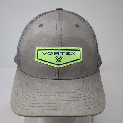Vortex Snapback Trucker Hat Gray One Size Adjustable Breathable Mesh Back