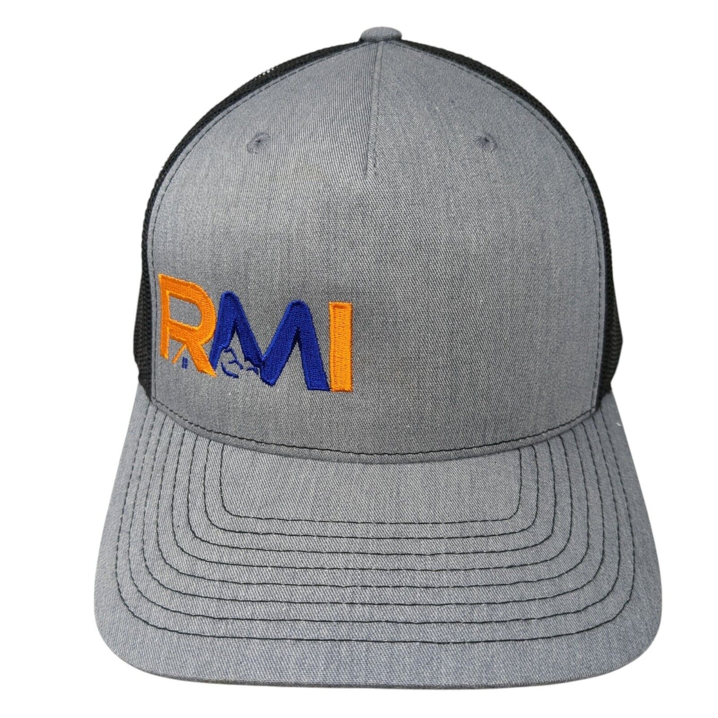 RMI Snapback Mesh Back Trucker Hat Gray One Size Embroidered Richardson