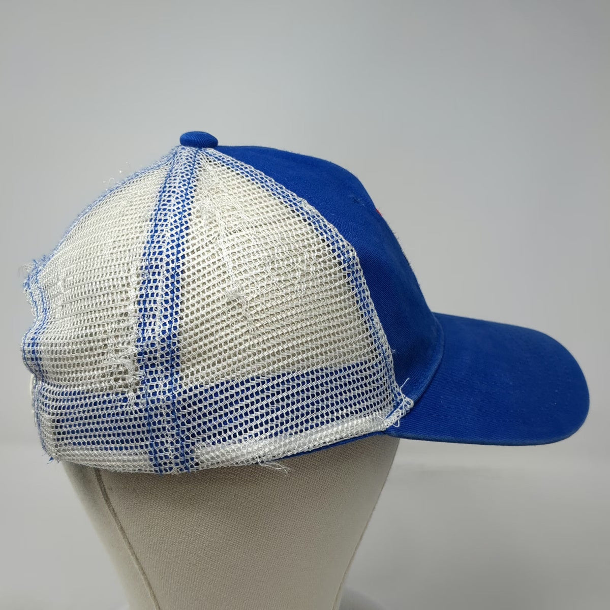 Cap America Trucker Hat Blue One Size Pabst Blue Ribbon Beer Mesh Back Snapback