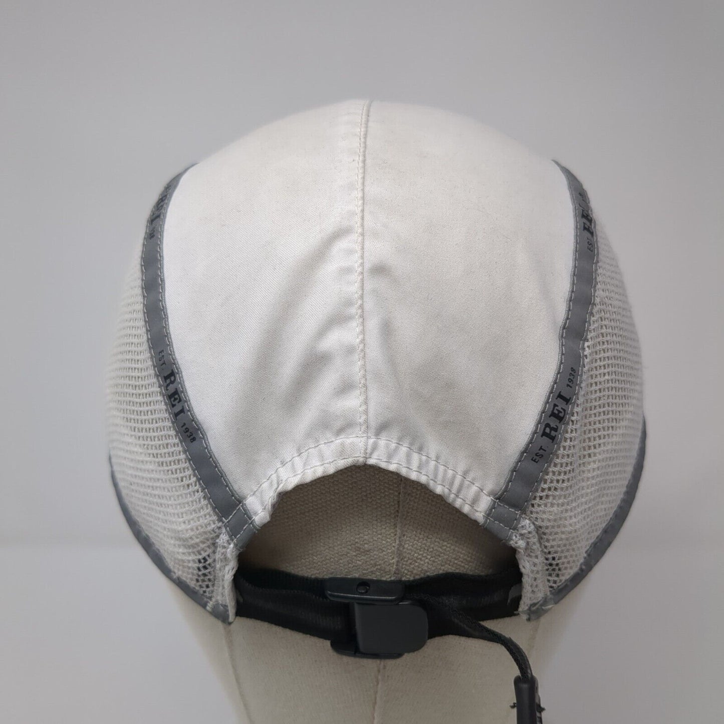 REI Est 1938 5 Panel Cap White One Size Adjustable Breathable Mesh Blank