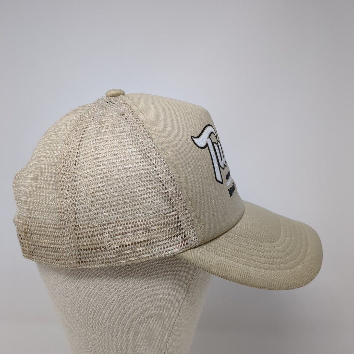Tulum Mexico Snapback Trucker Hat Tan One Size Adjustable Mesh Back 6 Panel